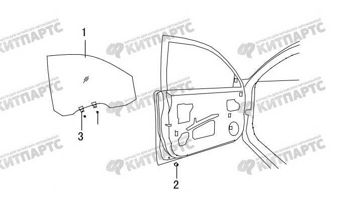 Стекло передней двери Great Wall DW Hower H3